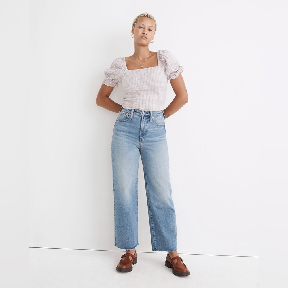 Madewell The Curvy Perfect Vintage Wide Leg Crop Jeans - Catlin Wash